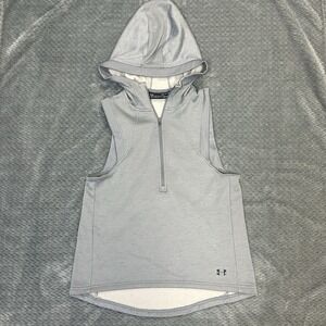 Under Armour Coldgear Vest Hoodie Women's Small 1/2 Zip Fleece Athleisure Winter